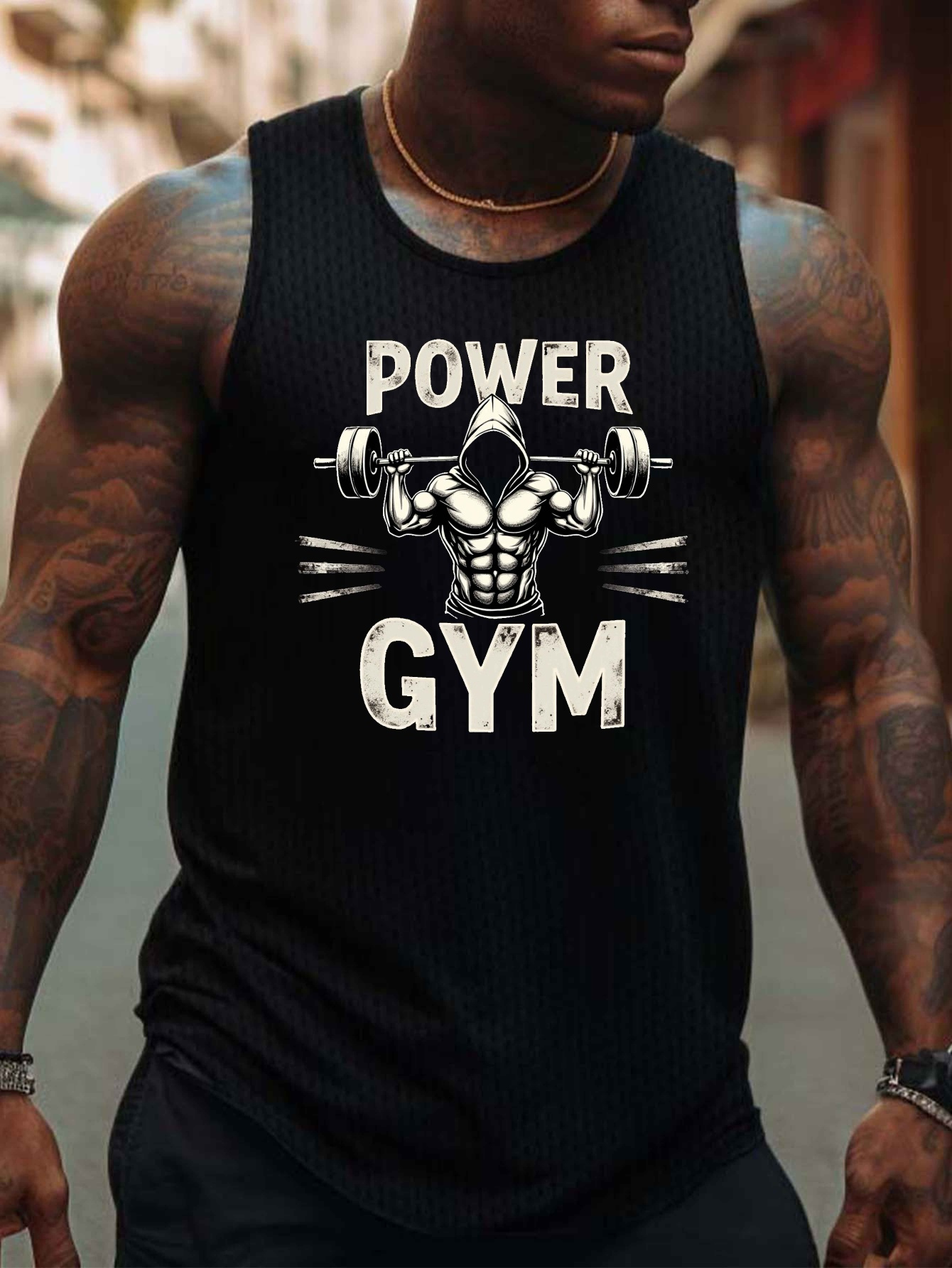 Fitness & Nutrition Lab - Men's Barbell Print Tank Top -