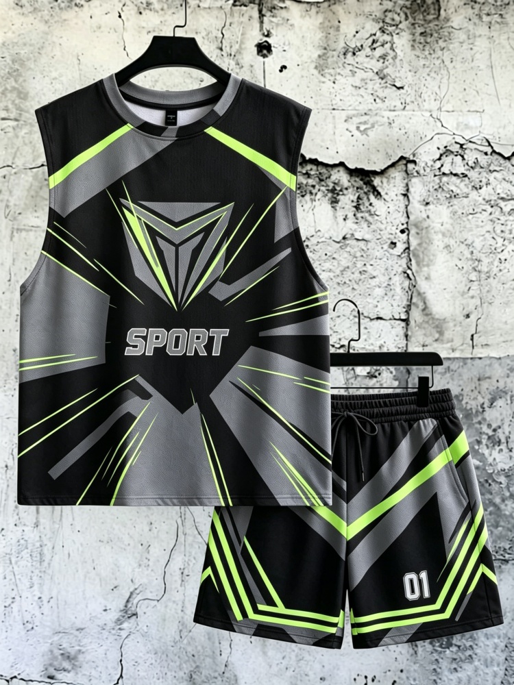 Men's Geometric Sport Print Sl - Fitness & Nutrition Lab recensione e prezzo
