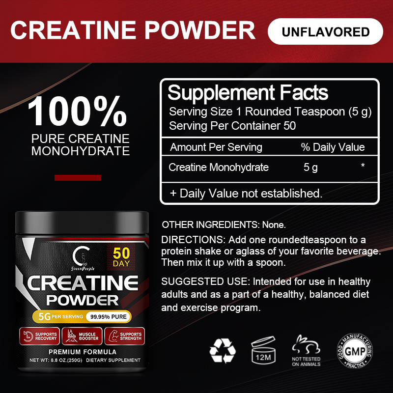 GPGP GreenPeople Creatine Mono - Creatine Monohydrate Powder recensione e prezzo