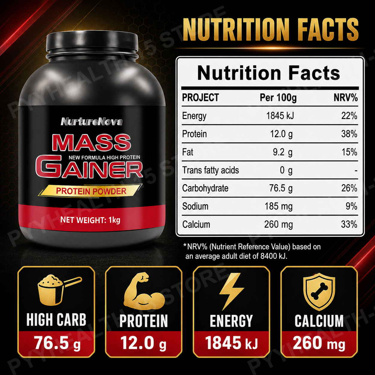 Mass Gainer Protein Powder 1kg - The Nutrition Fitness recensione e prezzo